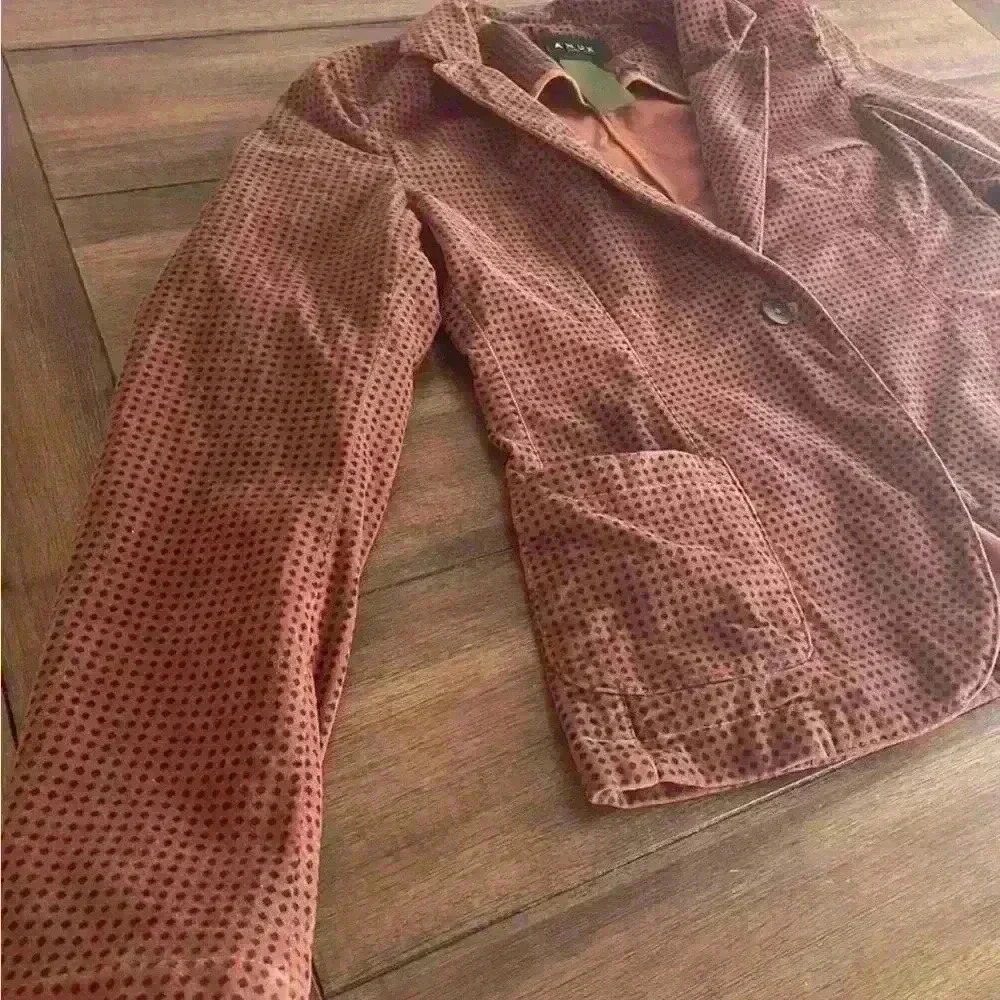 IANUX #Thinkcolored Italian Partly Handmade Polkadot Blazer Women's Size 44 US 8 - Picture 5 of 16